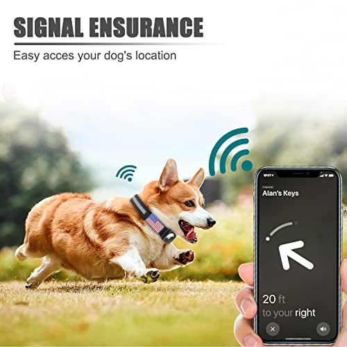 Reflective Airtag Dog Collar, Feeyar Waterproof Air Tag Dog Collar [Black], Integrated Apple Airtag Holder Dog Collars With Flag Patch, Gps Tracker Dog Collar For Small Medium Large Dogs [Size M] #TOP4