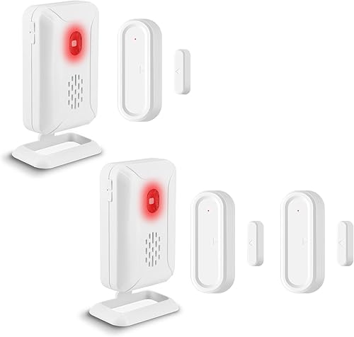 Miniatura 15 de GREENCYCLE Alarma de puerta abierta con receptor portátil, alarma inalámbrica de puerta a batería, timbre de puerta inalámbrico, rango de 600 pies