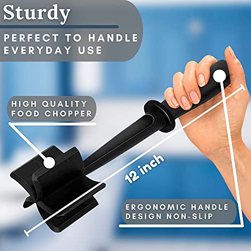 Professional Heat Resistant Ground Beef/Hamburger/Potato Masher | Nylon Ground Beef Chopper Tool | Hambuger Smasher Safe For Non-Stick Cookware #TOP3