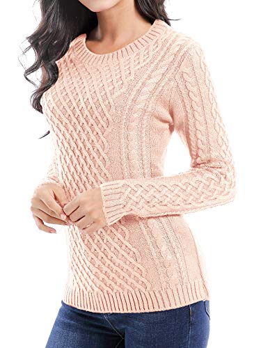 Image of v28 Women Crew Neck Knit Stretchable Elasticity Long Sleeve Sweater Jumper Pullover