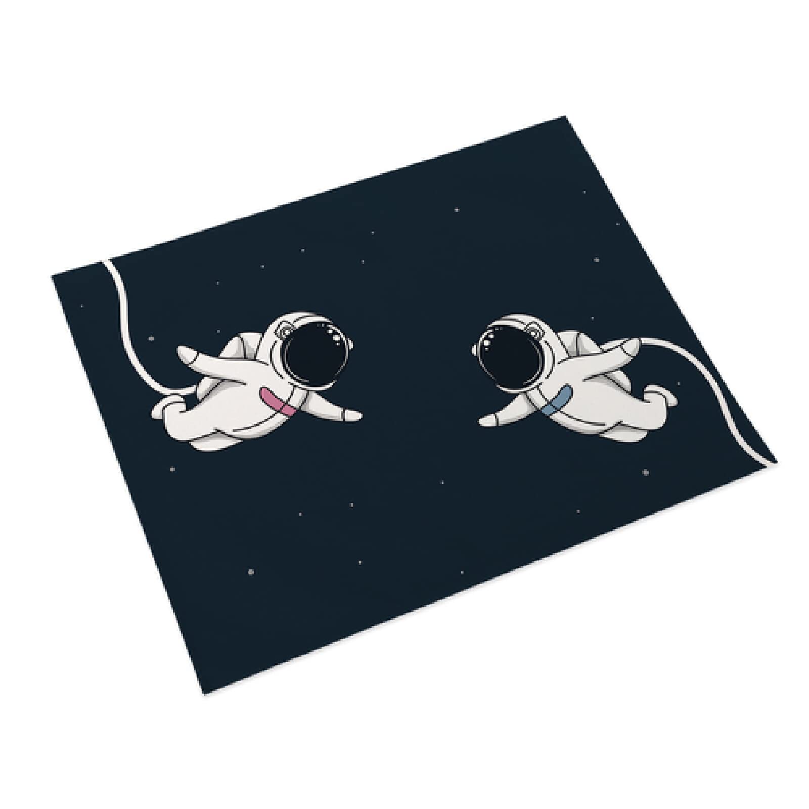 Manteles Individuales Coppia Di Astronauti Bianchi Salvamanteles Individuales Algodón Lino Lavable Individuales Mesa Resistente al Calor Bajoplatos Tapetes para Mesa Bajoplatos 30x45cm 6 Pcs