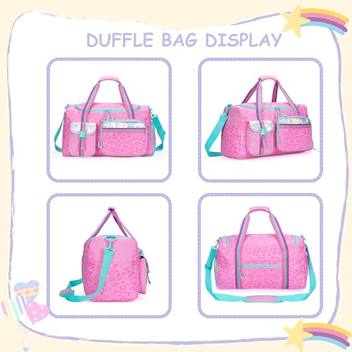 Kids Duffle Bag Girls Women Travel Bag Gifts Overnight Bags for Girls Women Tote Sleepover Gym Dance Bags for Kids with Shoes Compartment3