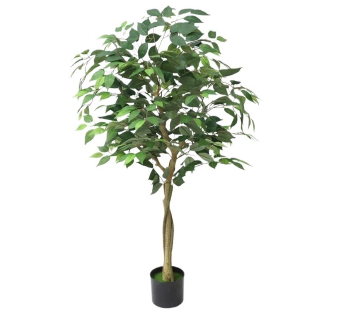 AYCDL Artificial Trees Fake Tree Artificial Plants Artificial Ficus Tree Tall Fake Ficus Leaves Plant Indoor Outdoor Faux Green Tree For Home Garden Fake Plants Faux,A-120cm