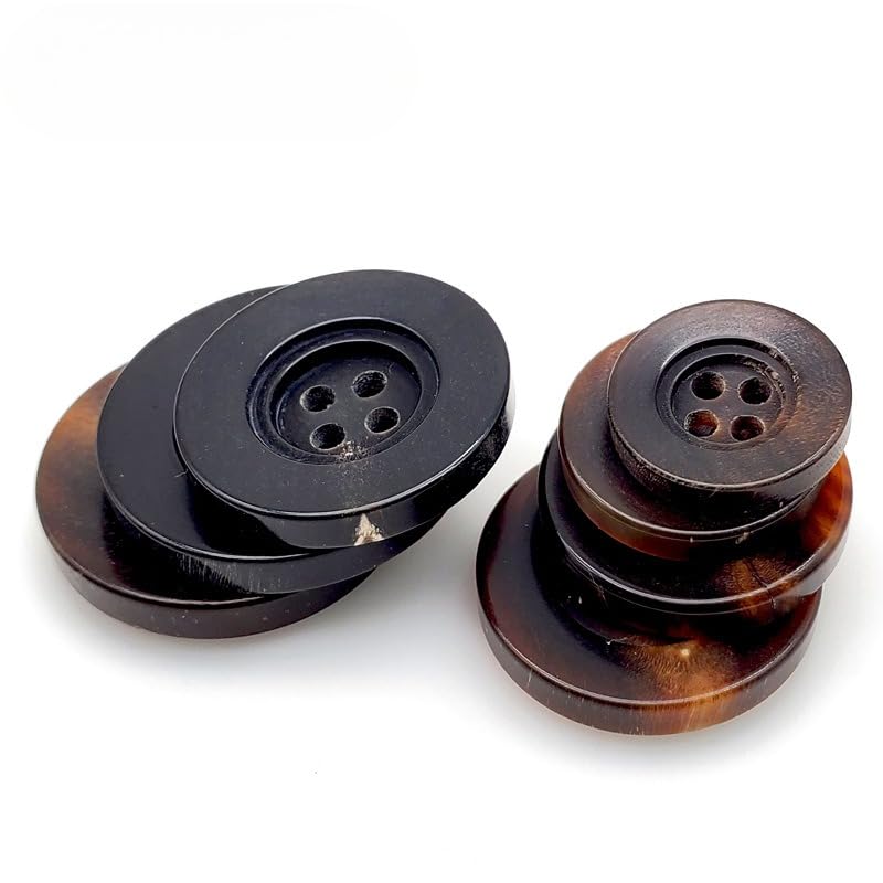200 szt. 15-25 mm naturalne guziki z prawdziwego rogu, guziki do garnituru, 4-otworowe okrągłe guziki do szycia, czarne, brązowe guziki z prawdziwego rogu, płaszcz wiatrówka kurtka kardigan