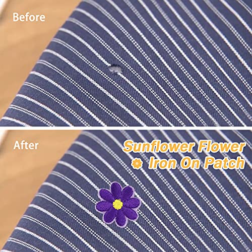 Leefone LF00088 44 Pcs Sunflower Flower Iron On Patch Sew-On Patches Embroidered Applique Decoration Patches thumb #4