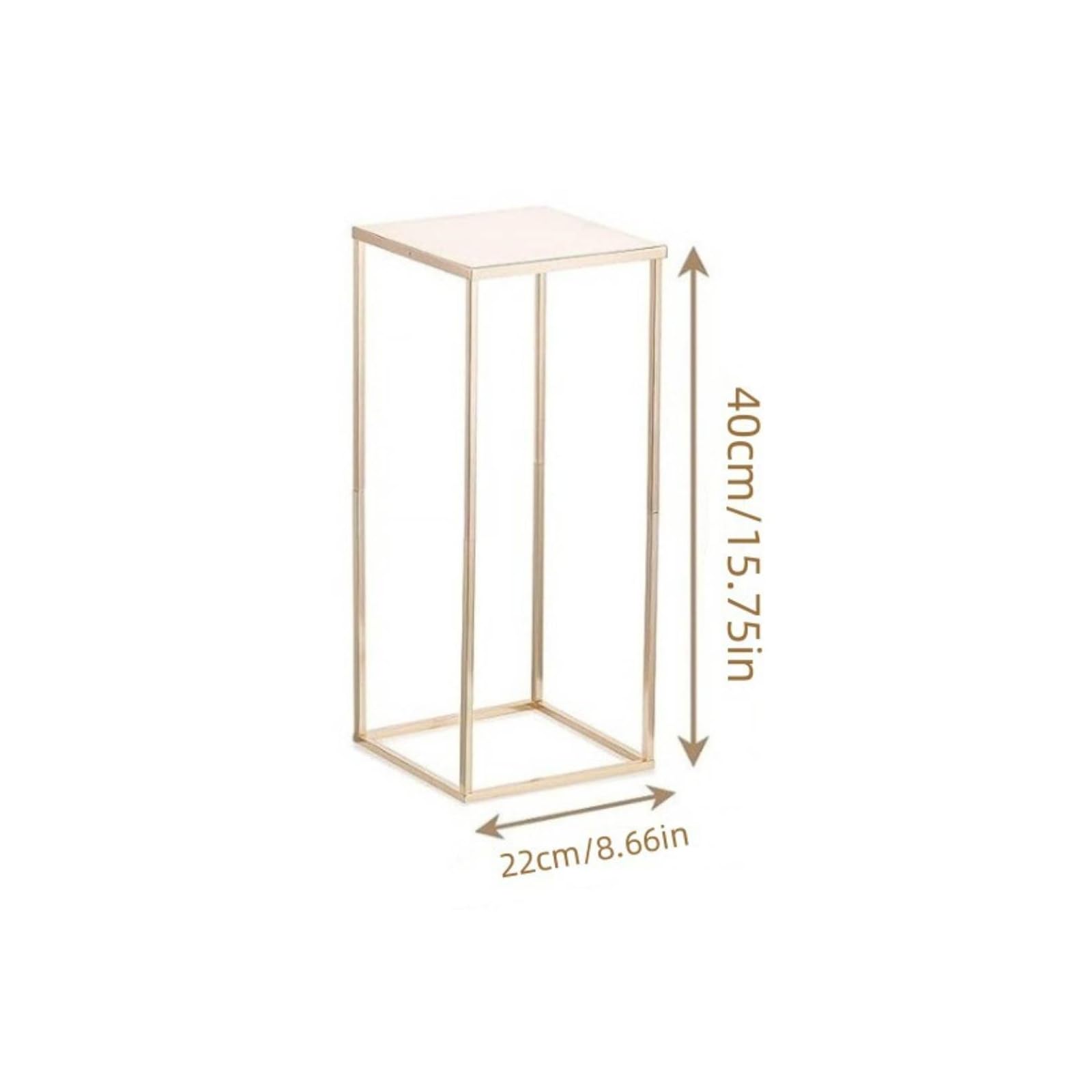 Wedding Decorative Frame Supporto Geometrico Stand Piedistallo Colonna in Finitura Oro per Centrotavola Floreali E Oggetti Espositivi Adatto per Matrimoni Cerimonie Eventi Ristoranti , 22 22 40 Cm