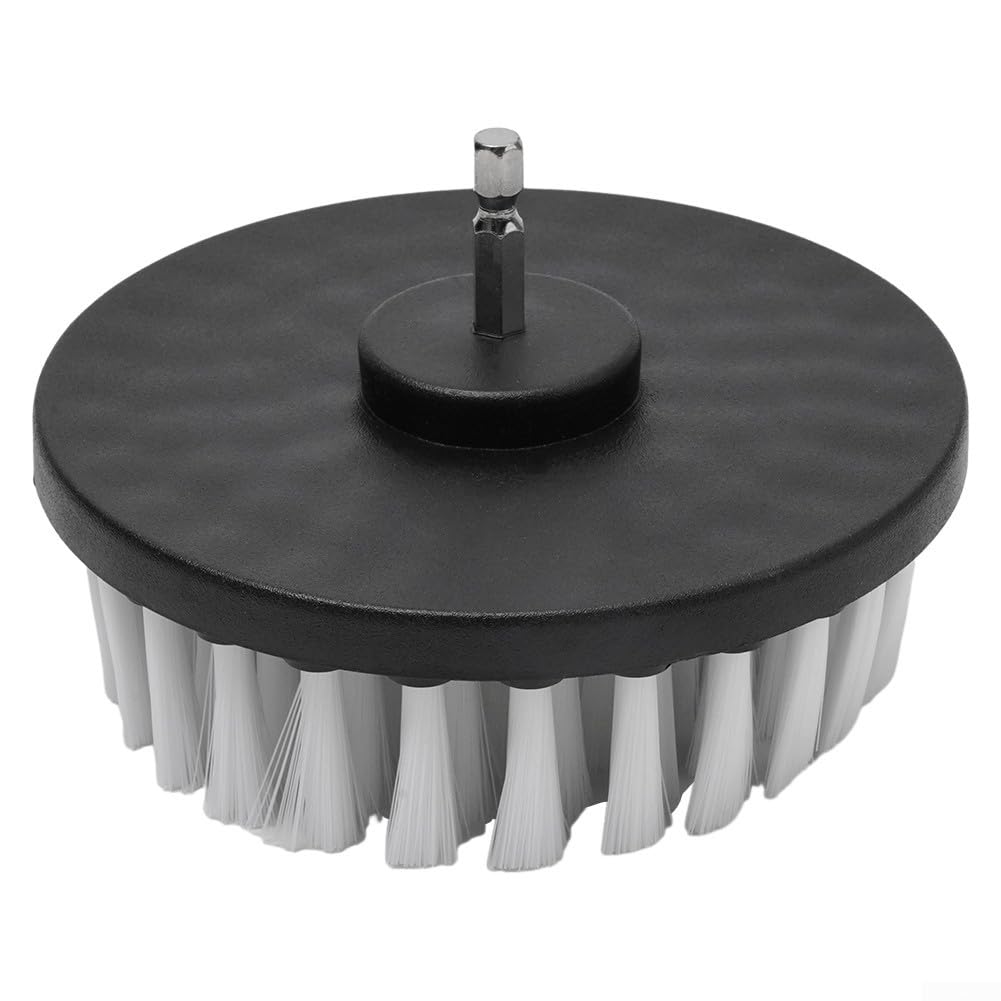Spazzola per trapano elettrico da 5 pollici per tappeti, pelle e tappezzeria, compatibile con trapani a batteria, strumento di pulizia in plastica da 12,7 cm