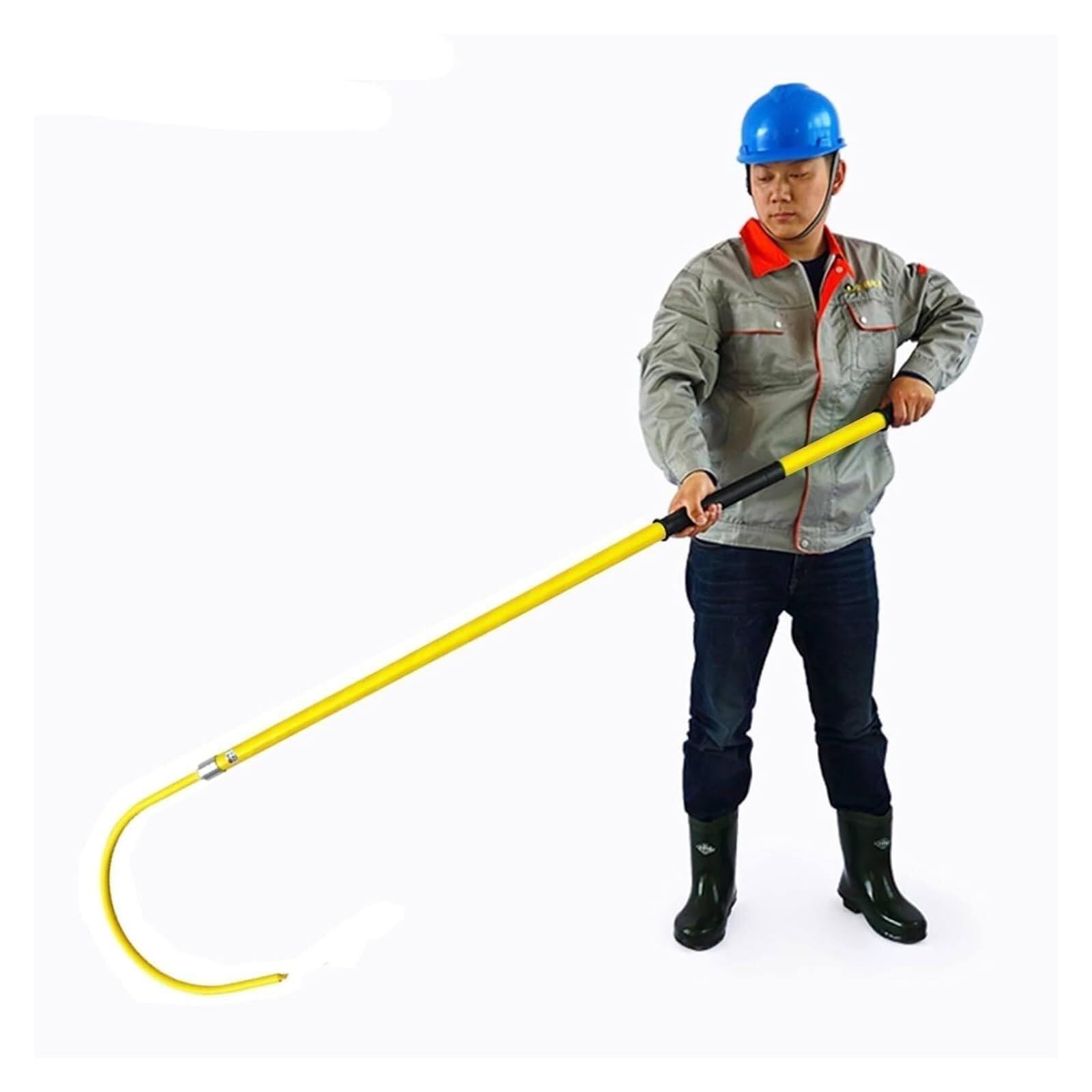 GHHVFEC Insulated Rescue Pole Body Rescue Hook, Safety Portable Electrician Rescue Tool With Non-Slip Handle, Factory/Home(Yellow,1m/3.3ft/39.4in)