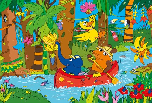 Schmidt Spiele- Selva Puzzle Infantil (100 Piezas), diseño de ratón en la Jungla, Color carbón...