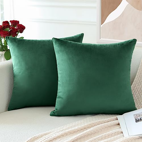 Housses de coussin velours vert kaki OTOSTAR doux et durables
