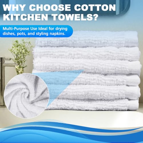 Image of Washcloths Set, 6-Pack Cotton Wash Cloths, 12x12 Inch, White | Highly Absorbent and Soft Feel Fingertip Towels, Machine Washable Washcloths for Bathroom, Gym, Hotel, Spa and Kitchen