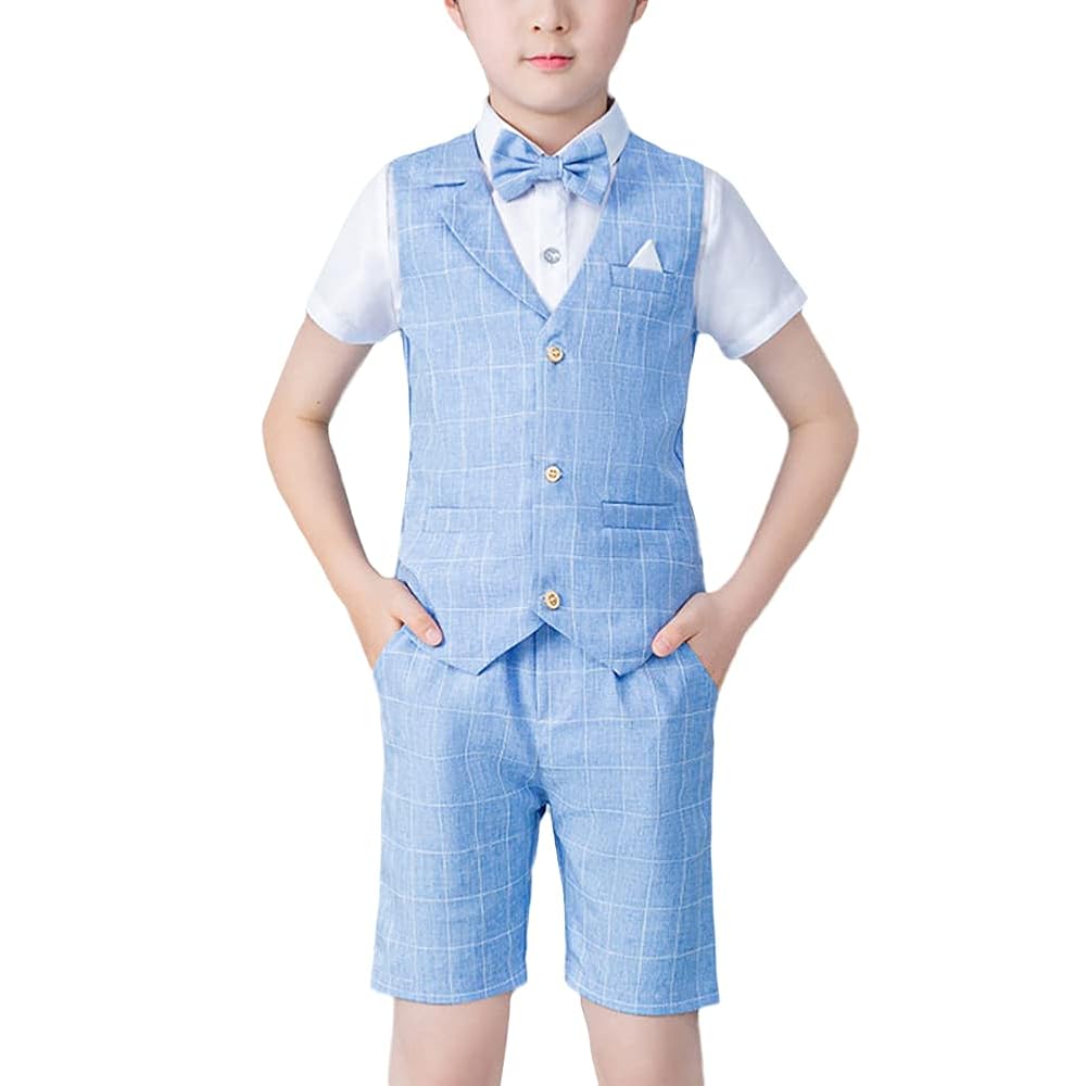Set Abbigliamento Bambino Elegante - Camicia, Papillon, Gilet E Pantaloni Per Cerimonie (2-14 Anni) - Foto 9