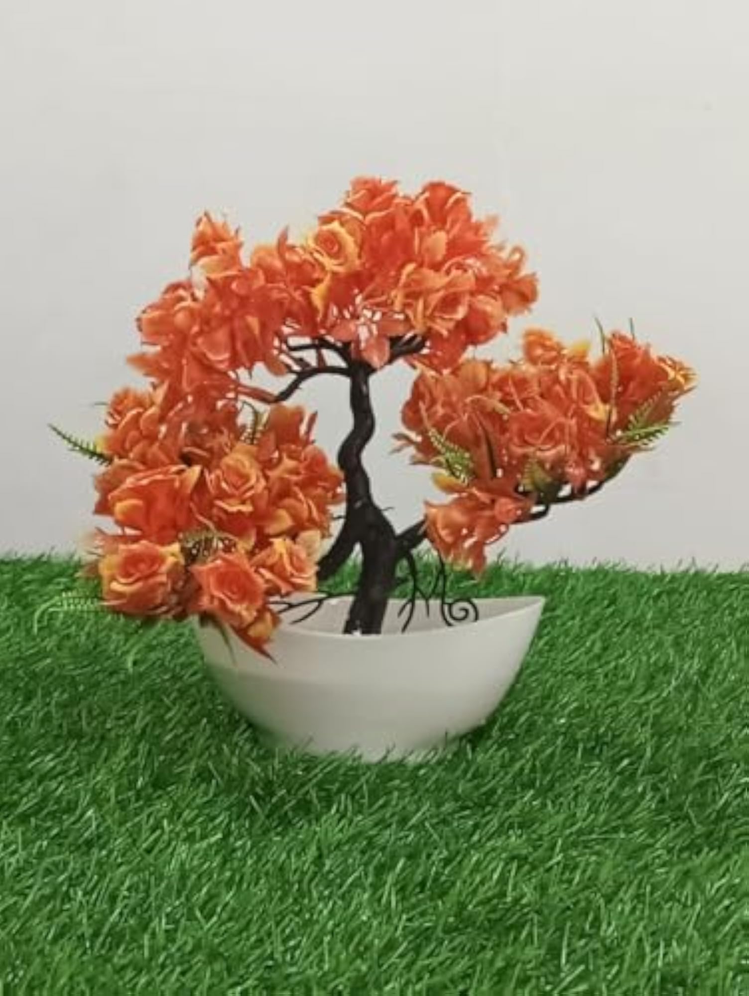 Artificial Potted Plant with Plastic White Pot