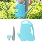 Large Capacity Plant Watering Can with Big Mouth, Ergonomic Handle, Water Level Indicator, Sky Blue PP Material for Indoor Outdoor Garden Plants (5L)