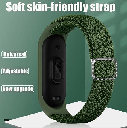 Tiggo Smart Watch Strap compatible for Xiaomi Mi Band 6,Nylon Sport Braided stretch Solo Loop Watch Belt,Replacement Bracelet Wristband Wrist Strap for Xiaomi Mi Band 3 4 5 6 Watch (arcoiris1) - Image 2