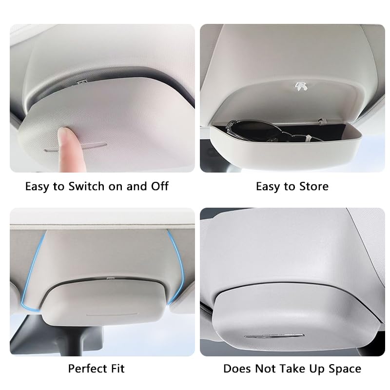 Supporto per occhiali da sole per Tesla Model Y 2020-2025 Scatola portaoggetti per occhiali da vista Organizer per console centrale Supporto per occhiali da vista Custodia per occhiali da vista