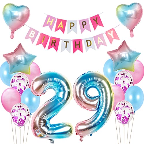 Ballon 29e anniversaire décoration femme arc-en-ciel ballon gonflable 29 ans décoration anniversaire Happy Birthday 29 anniversaire femme rose Cover