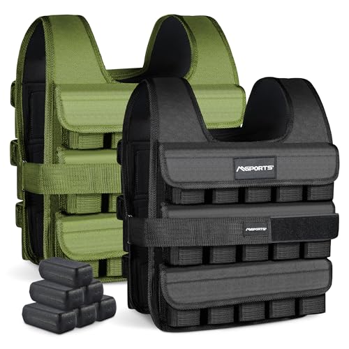 MSPORTS Gewichtsweste Premium Verstellbar von 5 kg - 30 kg Weighted Vest |...
