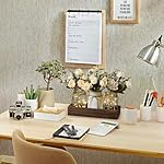 3 Pcs Mason Jar Centerpiece Table Decorations for Dining Table Decor Farmhouse Coffee Table Decor with Wood Tray and Led Light Table Centerpieces for Dining room Kitchen Living Bathroom,White - Image 3