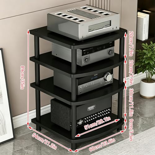 Estante de audio de 4 niveles y gabinete de componentes para consola de juegos 3