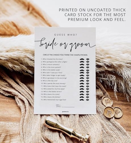 GardenCity Bridal Shower Games for 50 Guests, Guess Who Bride Or Groom - Minimalist by GardenCity - Used condition - Image 3