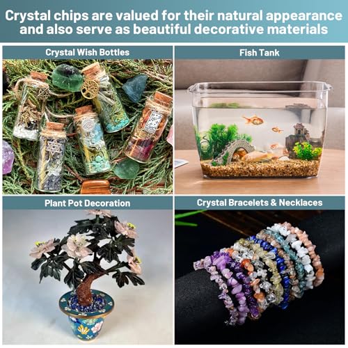 Image of 1.1lb Natural Crushed Labradorite Crystal Chips Bulk | Tumbled Healing crystals, Crushed Gemstones for Crafts, Home Decor, Beautiful Package for Gift