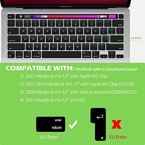 Proelife Ultra Thin Korean Keyboard Cover Skin For Macbook Pro 13 Inch 2022 2021 2020 thumb #1