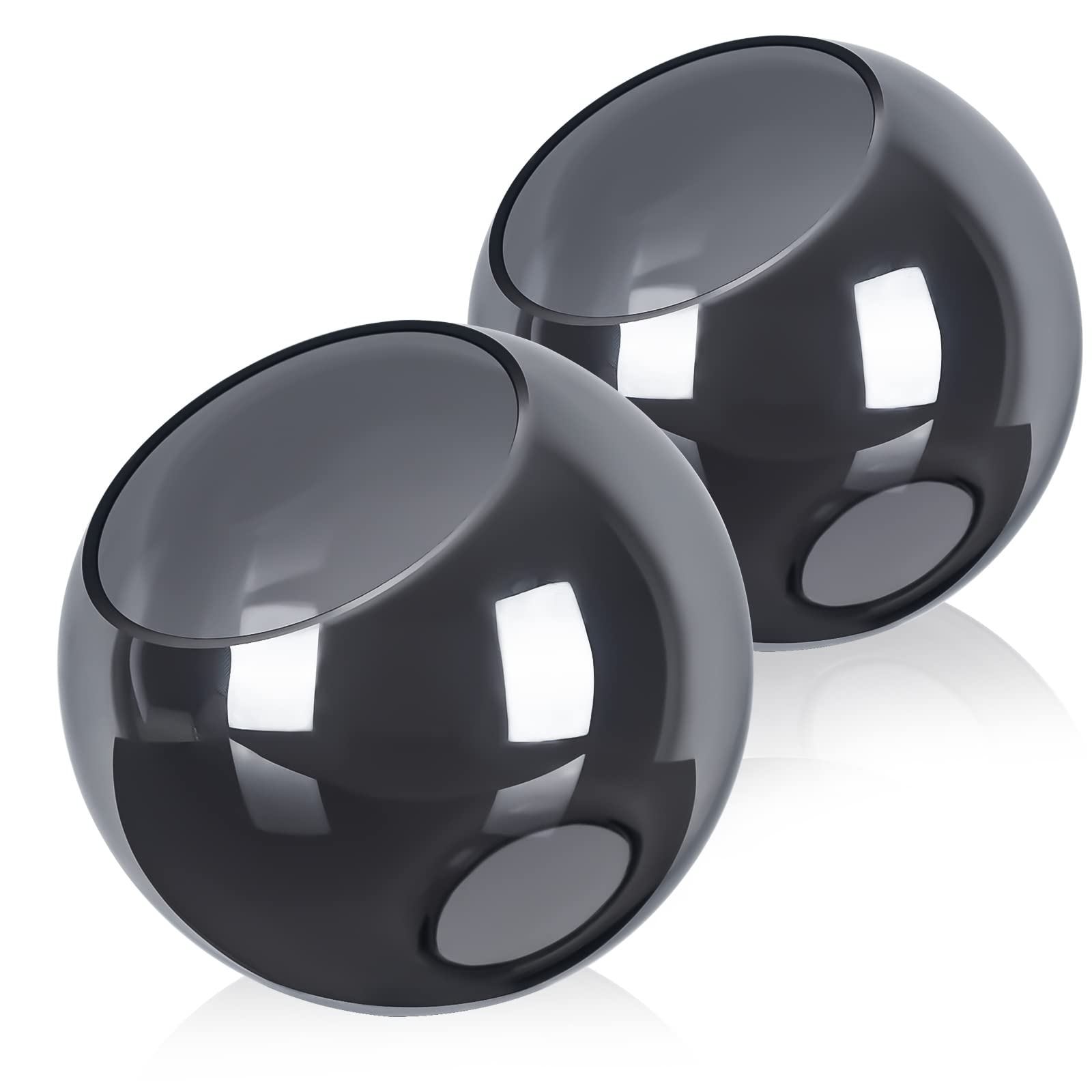 Yolsunes Lighting Fixture Replacement Globes Top Opening Smokey Black Glass Lamp Shades 2 Packs, for Chandelier/Pendant light/Ceiling light, 4.2cm(1.7