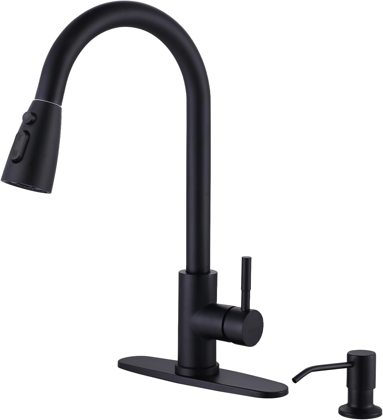 Kitchen Faucet, Black Kitchen Faucets with Sprayer and Soap Dispenser ...