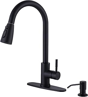 WOWOW Black Kitchen Faucet with Soap Dispense...,