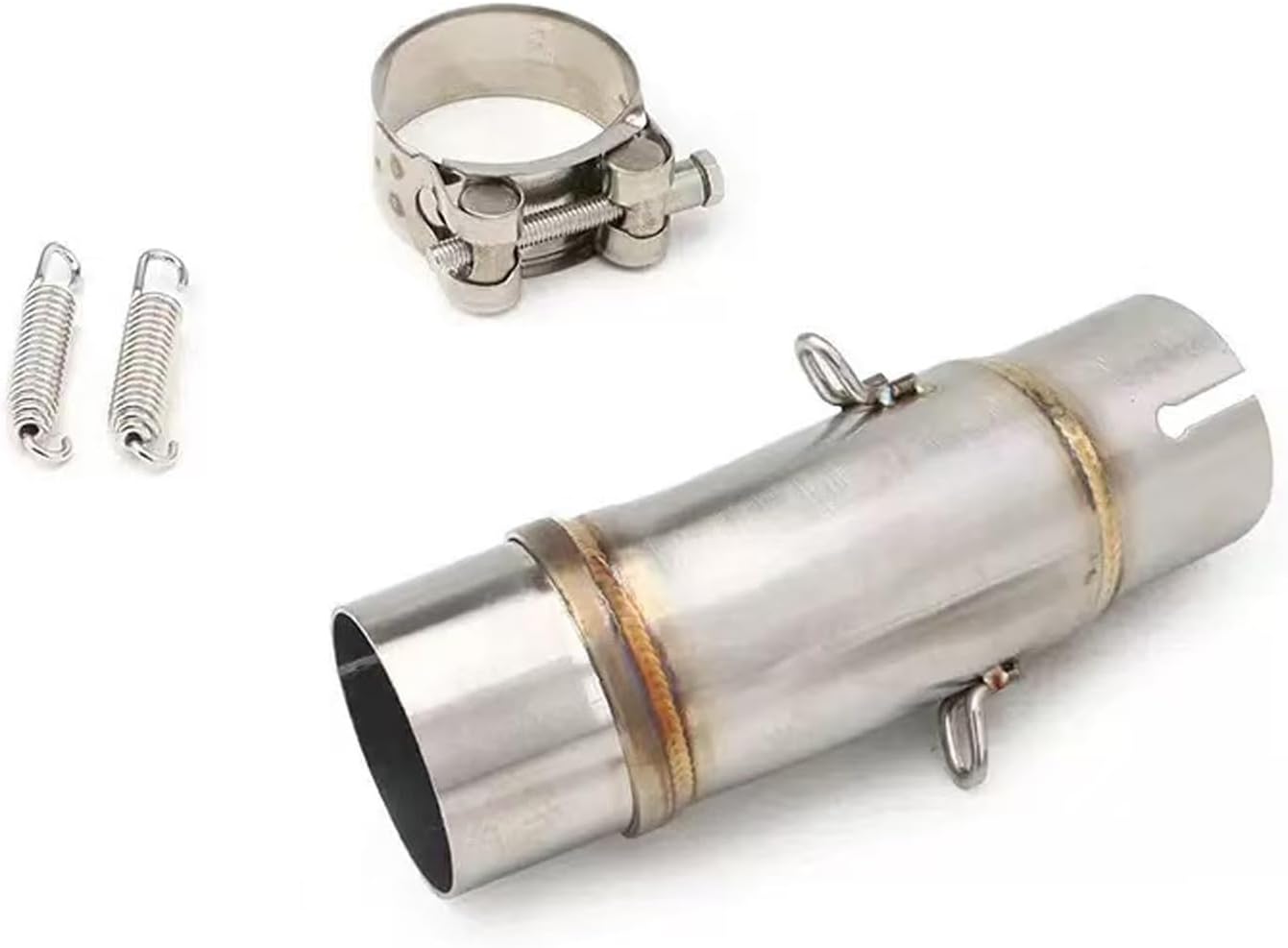 Stainless Steel Exhaust Mid Pipe for 2017-2019 Z400 NINJA400,Bolt-On Installation, Heat Resistant Mid Link Pipe(Silver)