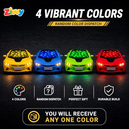 Image of Remote Control Car Toy, RC Racing Vehicle for Children, High Speed, 3D LED Light Car, Kids Battery Car, RC for Boys & Girls Age 3+, Toys for Kids, Birthday Gift for Boys and Girls, Random Color