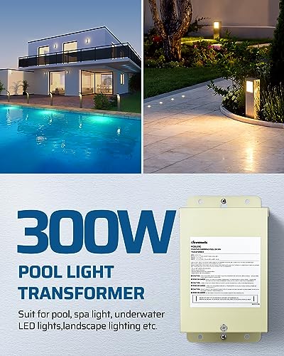 Dewenwils HOSL05C 300W Low Voltage Pool Light Transformer, 120V Ac To 12V/13V/14V Ac, Multi-Tap Safety Transformer For Pool Lighting, Spa, Underwater Fountain Lights, Outdoor Landscape Lights… thumb #1