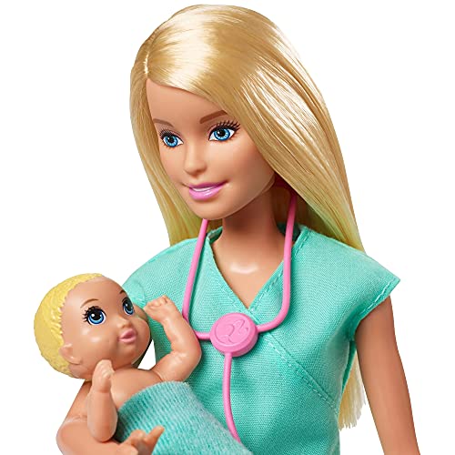 Barbie GKH23 - Kinderärztin Puppe (blond) und Spielset mit Zubehörteilen & GHV92 - Barbie Hundebuggy Spielset mit Barbie… – Bild 4