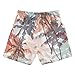 Aflyko Boys' Board Shorts Palm Tree Watercolor Teens Swim Trunk Girls Bathing Suit All Day Shorts