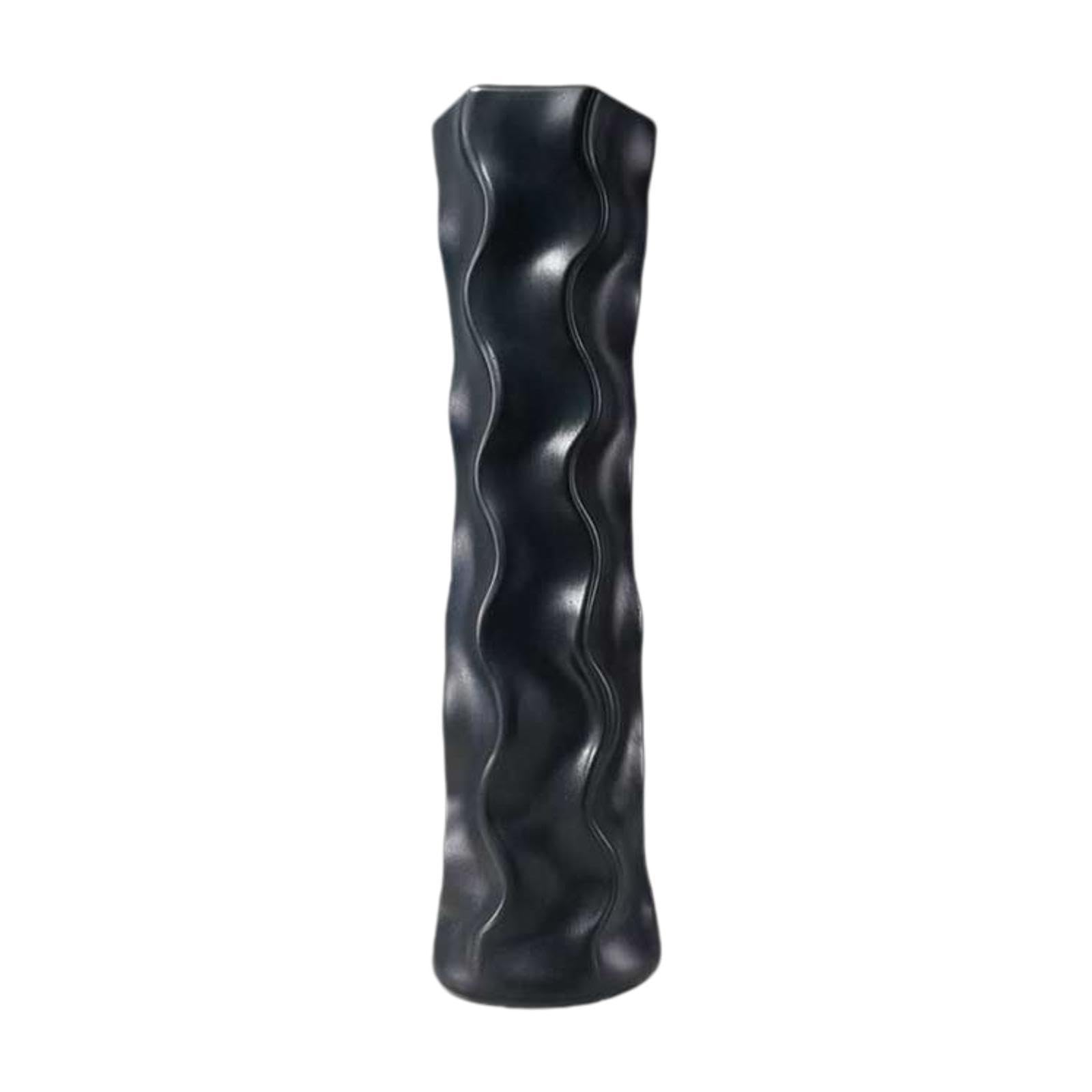 Fenteer Plastic Tall Vase floor standing extra large floor vases Large Flower Vase Modern Gift Home Decor Decorative vases for Bedroom Dining Room Living Room Corner Office57.5x15.5cm, Black