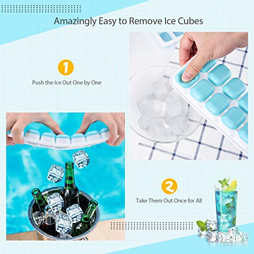 3 Packs Ice Cube Trays Easy Release Ice Cube Tray with Lids Flexible Silicone Stackable Ice Trays BPA Free and Dishwasher Safe - Thumbnail 7
