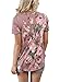 ZKESS Women Short Sleeve V-Neck Floral Printed Flower Blouse Casual Loose Tops T Shirt XLSize Pink