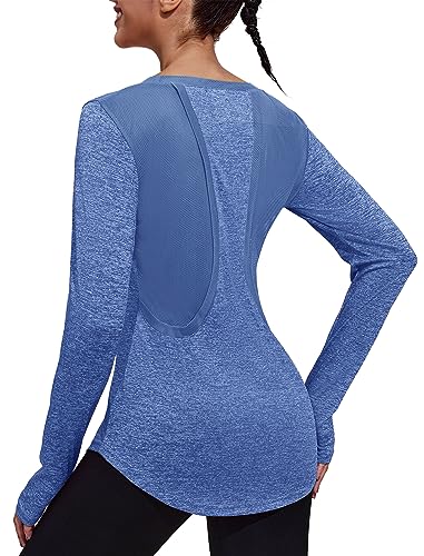 PINSPARK chandail femme entraînement manches longues bleu