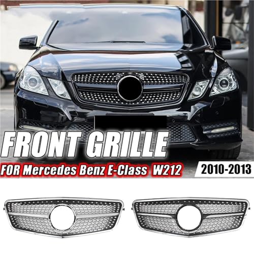osłona chłodnicy silnika osłona Chromowany srebrny AMG Style Przedni zderzak Grille Pasuje do Mercedes Benz E W212 E250 E300 E350 E500 10-13 Style Racing Grille Osłona chłodnicy motocykla(Glossy Black