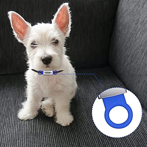Molain 6 Pcs Slide On Dog ID Tag, Dog Collar Tag, Silicone Stainless Steel Dog Cat Personalized Name Engraved Tags, Custom Dog Tags, Silent Dog License Tag, Blank Pet ID Tags for Dogs Cats (6 Colors)