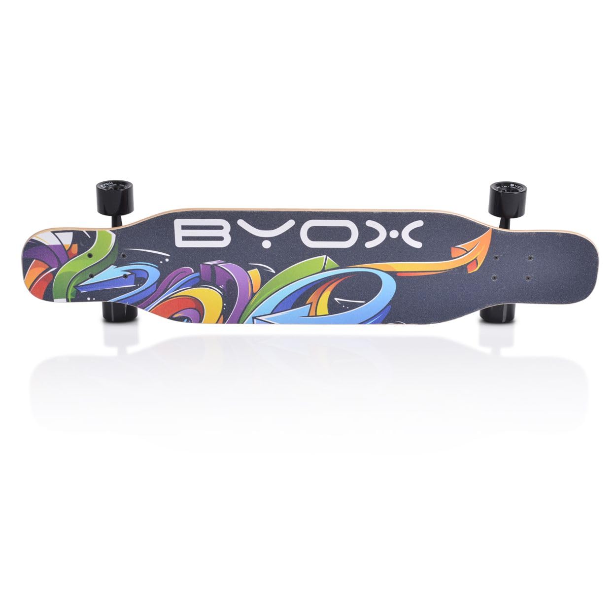 Skateboard Longboard 42' Dancing Style Roues PU ABEC-9 jusqu'à 100kg Sangle, Coloris:Noires