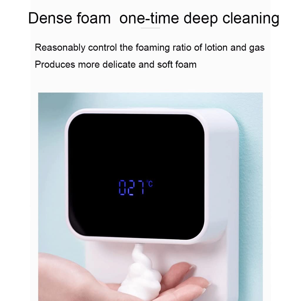 Erogatore di sapone Distributore di sapone sanitizer a induzione, distributore di sapone ricaricabile a muro ricaricabile con schiuma automatica 280ml Adatto per bagno, camera da letto e cucina