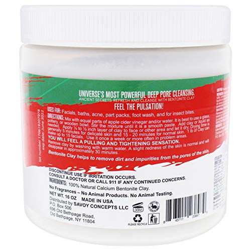 Mayan Magic Mud Powerful Deep Pore Cleansing Calcium Bentonite Clay - 1 Lb - Natural Face Mask Peel For Men And Women - Usa Made Full Facial Skin Care - Spa Level Skin Cleanser Beauty Products #TOP7