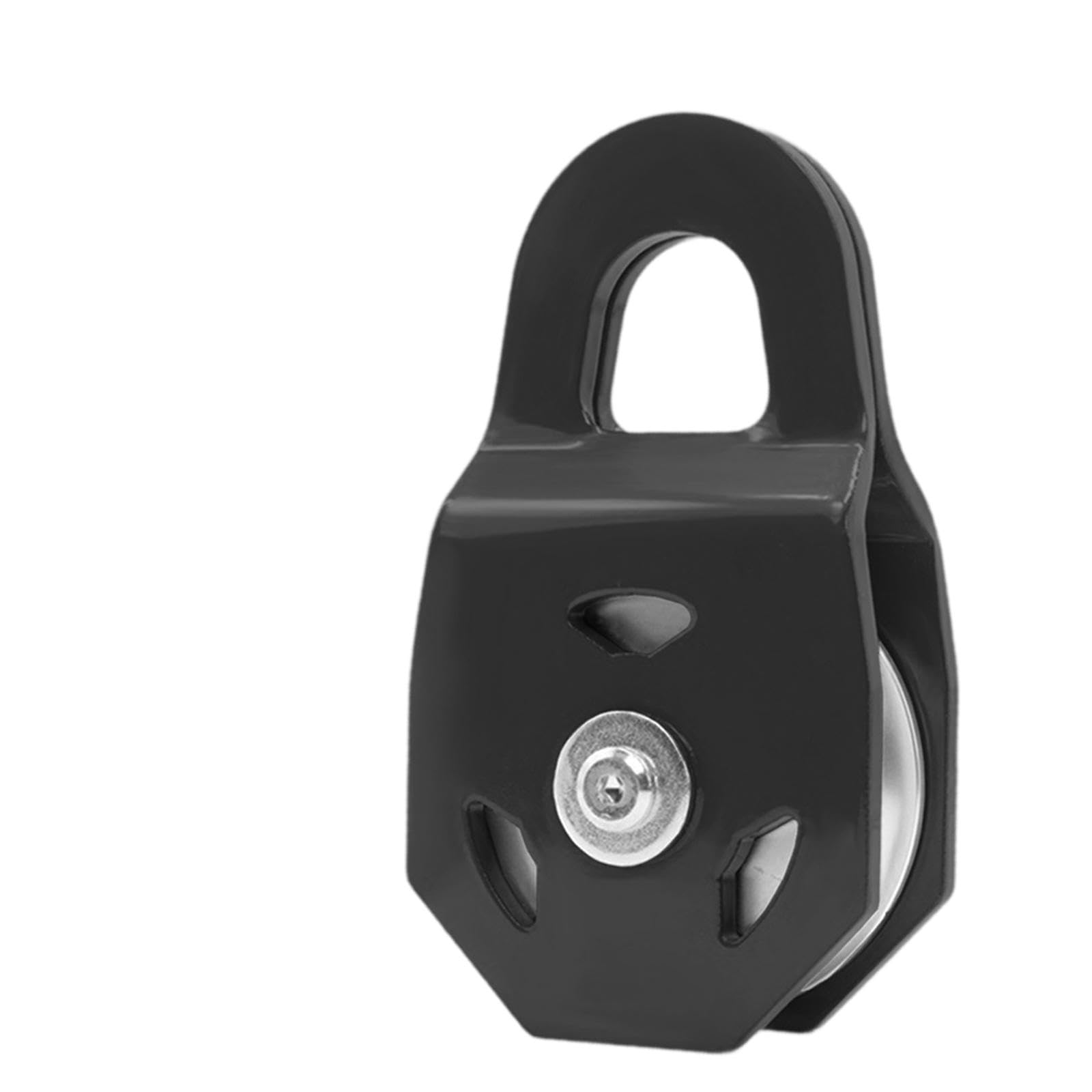 Snatch Block Winch Pulley de Metal para Tareas Pesadas Bloque de Polea Tractor Accesorio de Cable Sintético Herramienta de Adecuado para, Negro