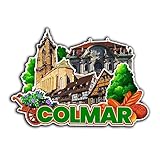 Colmar Grand Est France 2888 - Imán de madera para nevera, diseño de monumentos 3D, recuerdo coleccionable, decoración hecha a mano