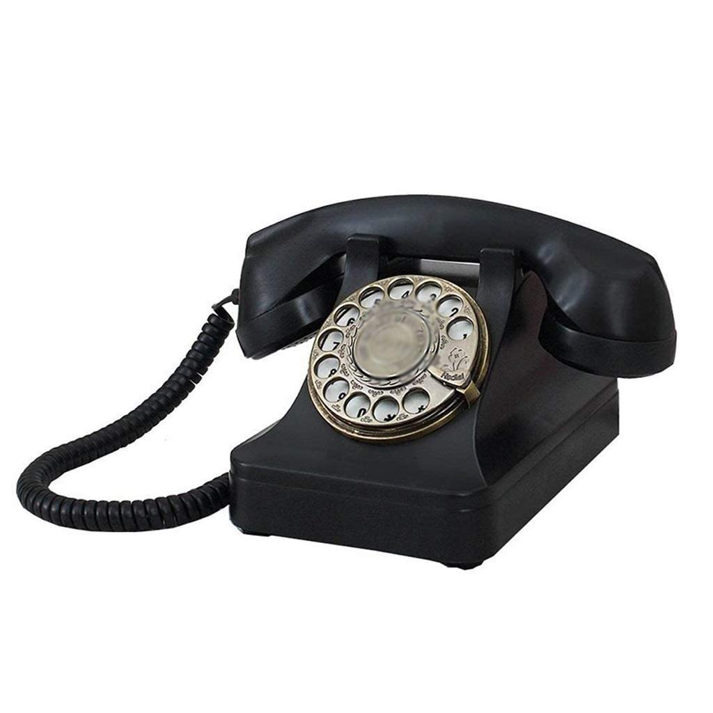 Retro Obrotowy Telefon Stacjonarny Do Domu, Zabytkowy Telefon Z Obrotową Tarczą, Staromodny Telefon Stacjonarny Z Funkcją Głośnomówiącą, Retro Czarny