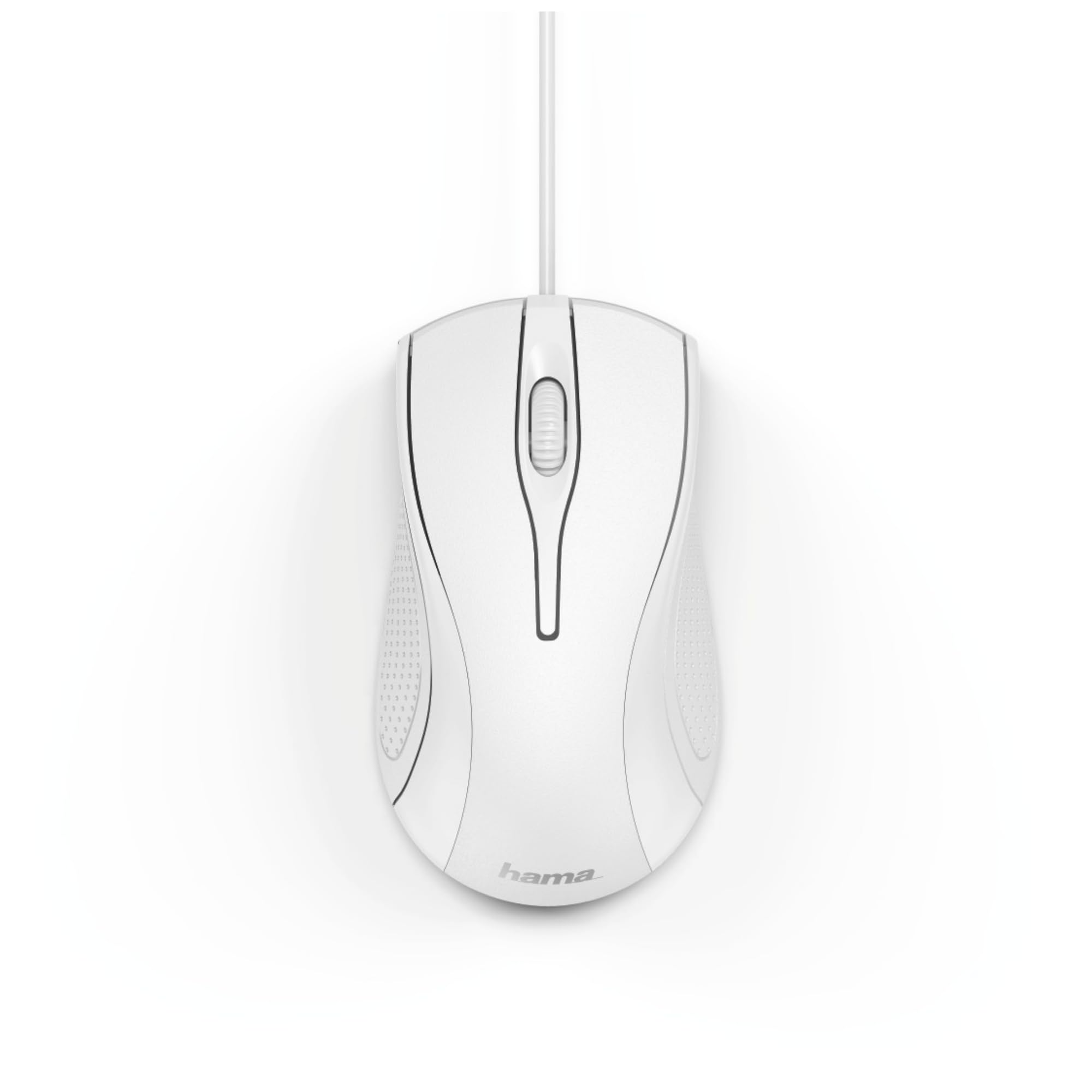 Hama Przewodowa mysz optyczna MC-200 (3 przyciski, kółko przewijania, USB A, DPI 1000, kabel 150 cm) biała
