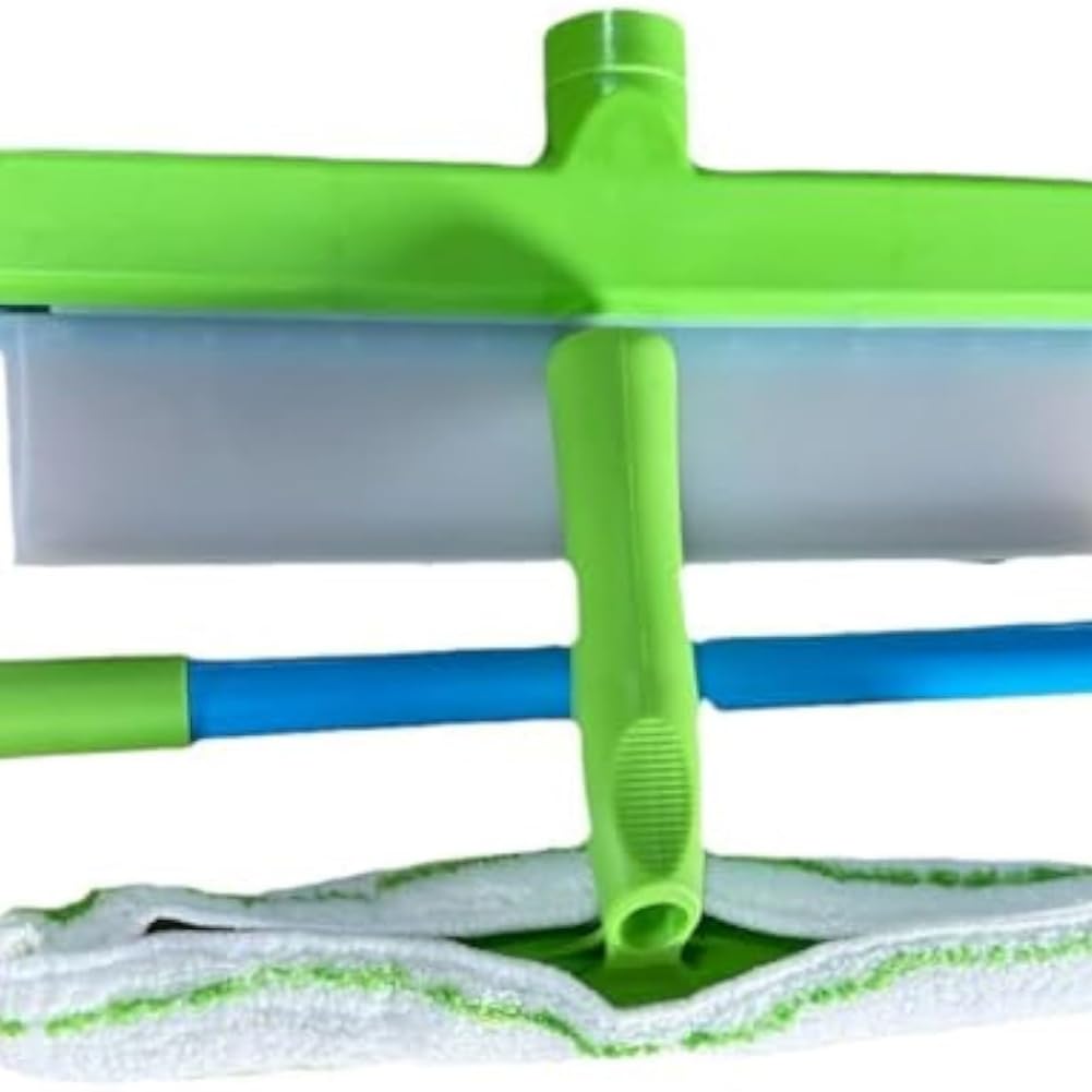 Aquaswipe ściągaczka do okien, 3 w 1, z silikonu nadającego się do recyklingu, narzędzie do czyszczenia prysznica, lustra, drzwi i samochodu (2 szt., zielony, 30 x 17 x 7,5 cm)