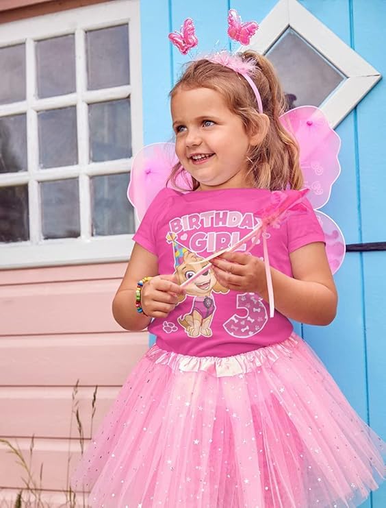 Tstars Skye Birthday Girl 3 Gifts for Three Years Old Bday Paw Patrol Theme Party Toddler Kids Girls Fitted T-Shirt A51144d3